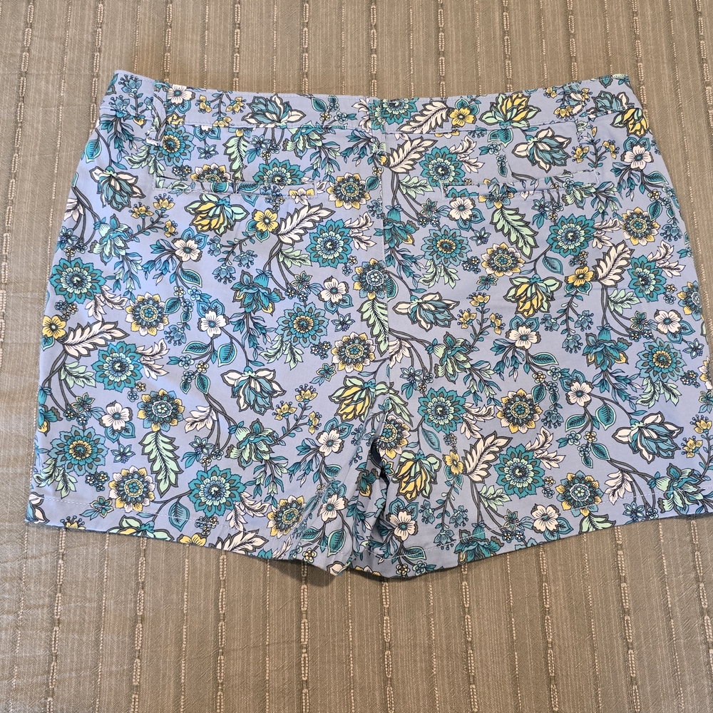 St. John's Bay Floral Women's Shorts - Blue and Yellow - Picture 2 of 5